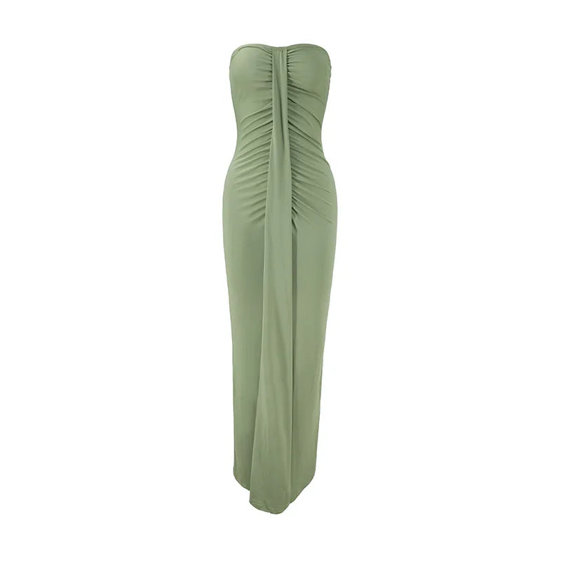 Women's Strapless Off-Shoulder Bodycon Maxi Dress