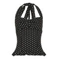 Polka Dot Princess Halter Tank With Ruffles Bust-Enhancing Backless Top Tie-Waist Charm
