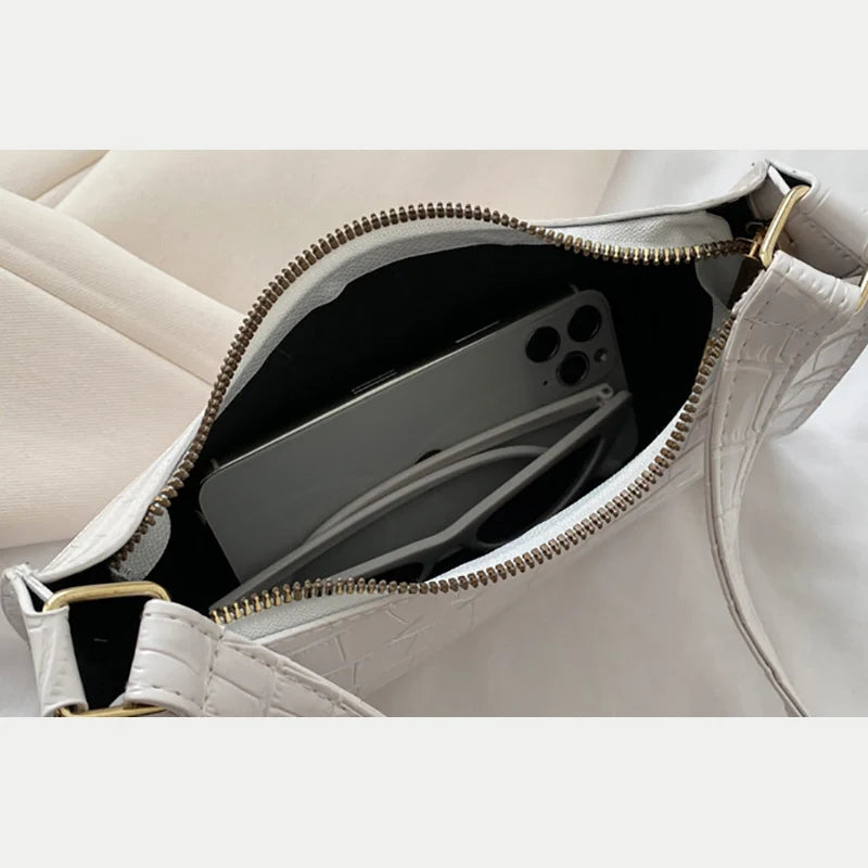 Alligator Pattern PU Leather Underarm Messenger Bag For Women