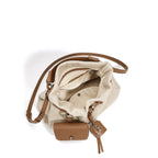 Linen Denim Genuine Leather Handbag Vibe Underarm Shoulder Style