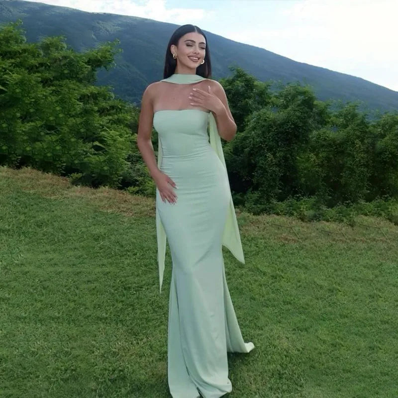 Women's Elegant Slim-Fit Strapless Pencil Party Dress