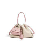 Linen Denim Genuine Leather Handbag Vibe Underarm Shoulder Style