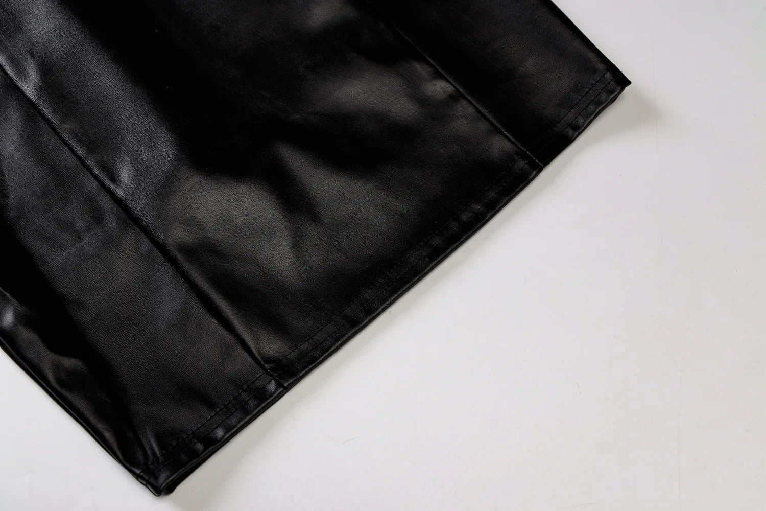 Strapless PU Leather Bodycon Mini Dress