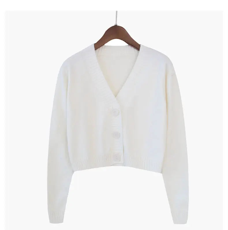 Cropped Knit Cardigan
