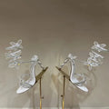 Crystal Butterfly-Knot Ankle Strap Sandals Open Toe Stiletto Heels