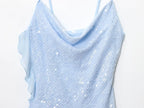 Beaded Midi Dress Collarless Sleeveless