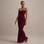 Women's Strapless Off-Shoulder Bodycon Maxi Dress