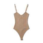 Body-con Sleeveless Bodysuit With Mid Waist Stretch Knit