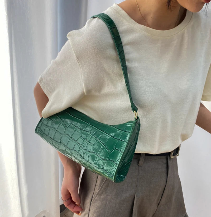 Alligator Pattern PU Leather Underarm Messenger Bag For Women
