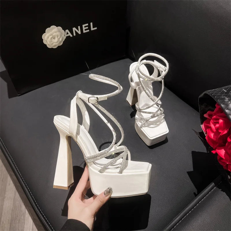 Cross Strap Sandals With Cushioned Comfort And Height Boost
