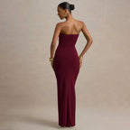 Women's Strapless Off-Shoulder Bodycon Maxi Dress