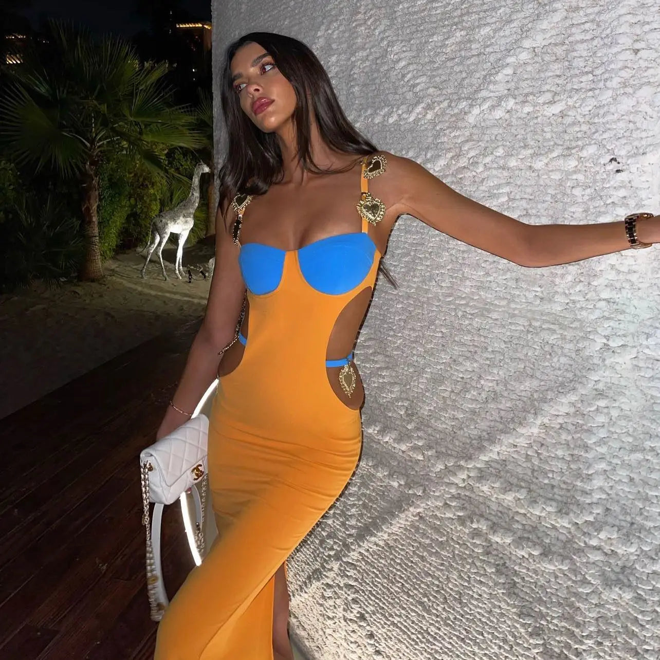 Long Elegant Sleeveless Bodysuit Dress
