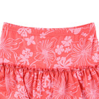 Ruffles A-Line Mini Skirt With Floral Print High Waist Frill Trim Above Knee