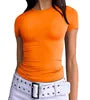 Women's Slim Fit Short Sleeve Crop Top Soft Knit Tee