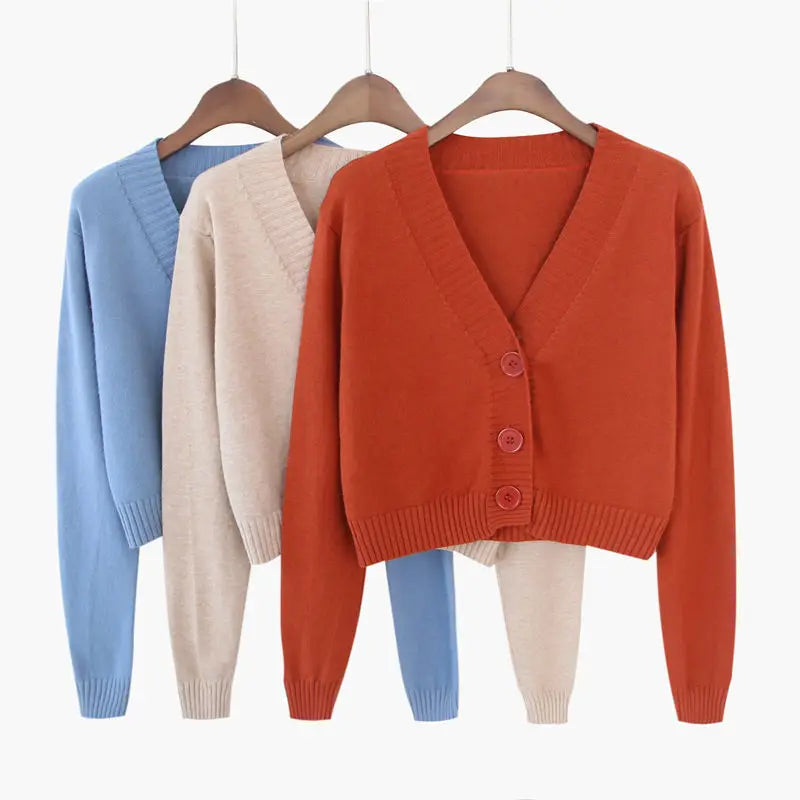 Cropped Knit Cardigan