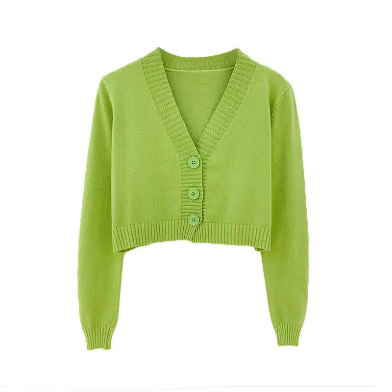 Cropped Knit Cardigan