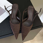 Glamorous Silk Mules With Pointed Toe