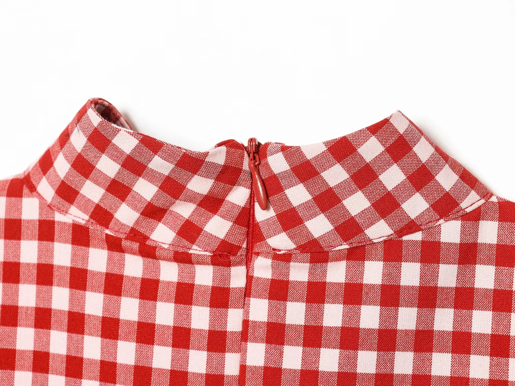 Plaid Sleeveless High-Neck Vest and Retro Mid-Waist Trousers Set in Breathable Anti-Wrinkle Fabric