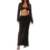 Hooded Knit Set With Crochet Skirt Casual Vintage Chic Two Piece