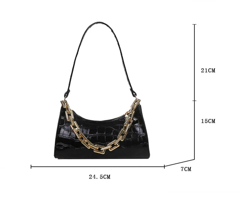 Alligator Pattern PU Leather Underarm Messenger Bag For Women