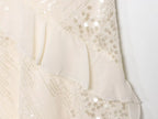 Beaded Midi Dress Collarless Sleeveless