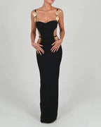 Long Elegant Sleeveless Bodysuit Dress