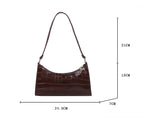 Alligator Pattern PU Leather Underarm Messenger Bag For Women