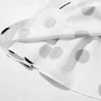 White Polka Dot Two Piece Set Vintage Strapless Top and Pants Women's Suit for Modern Glam