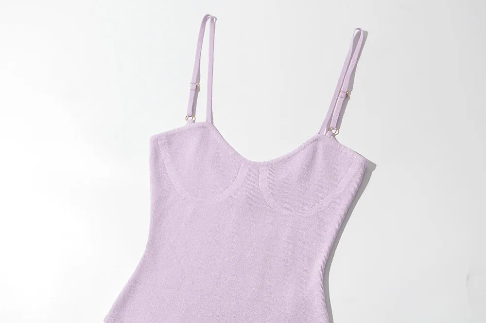Body-con Sleeveless Bodysuit With Mid Waist Stretch Knit