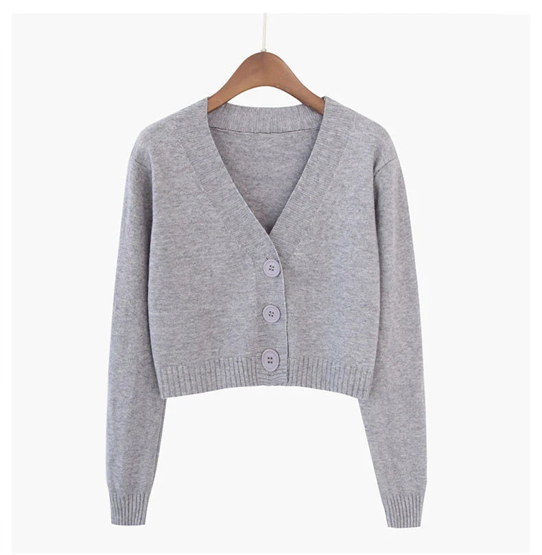 Cropped Knit Cardigan