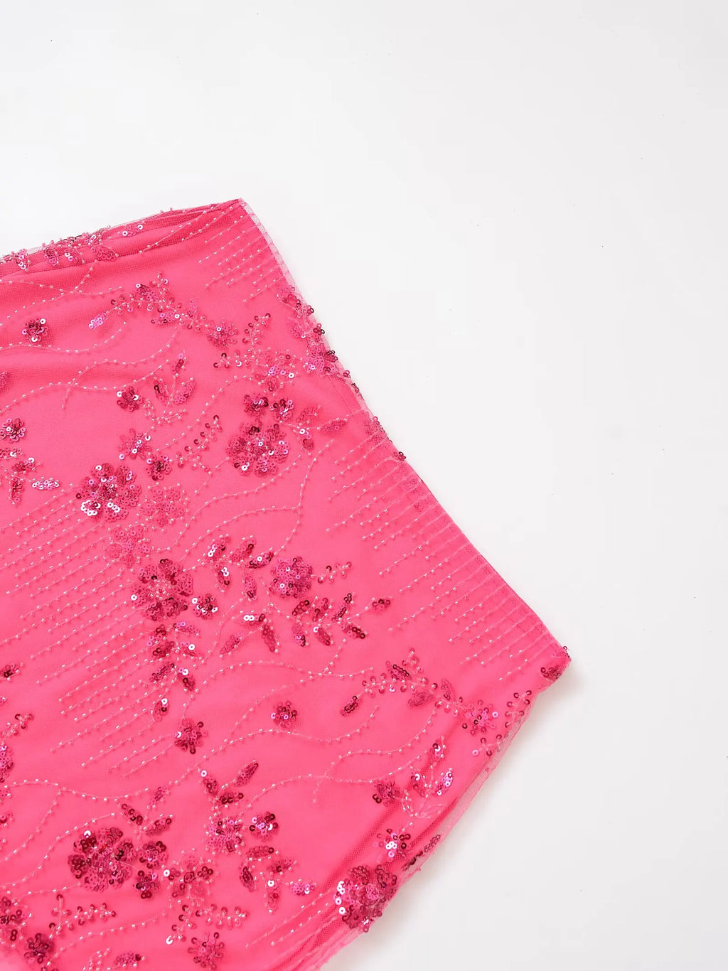 Shimmering Pearl Sequins Low Waist Skirt