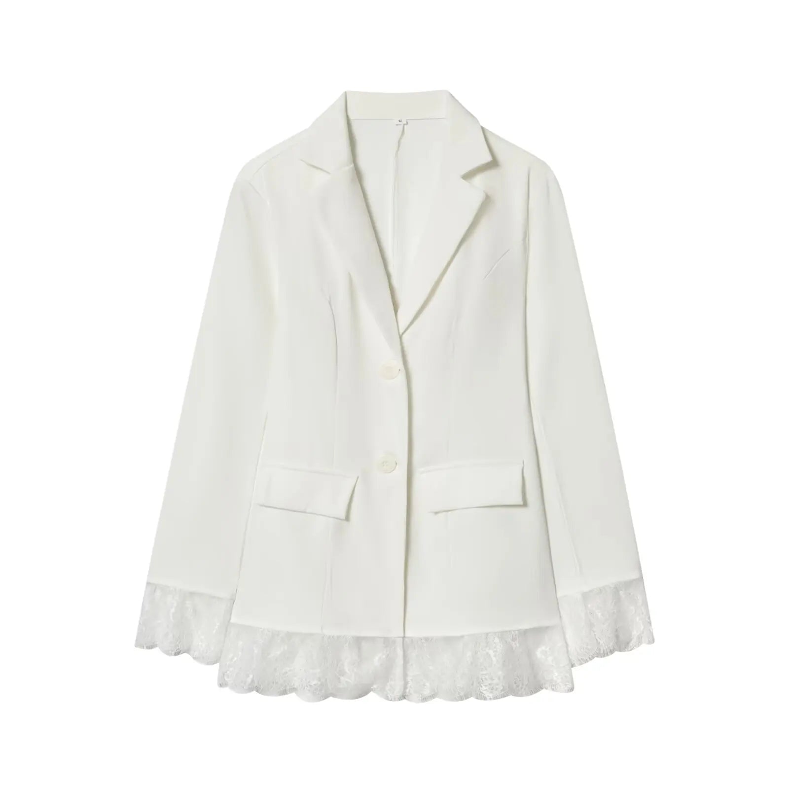 Lace Waist-Cinching Blazer Coat For Women Vintage Long Sleeve Outerwear Elegant Femme
