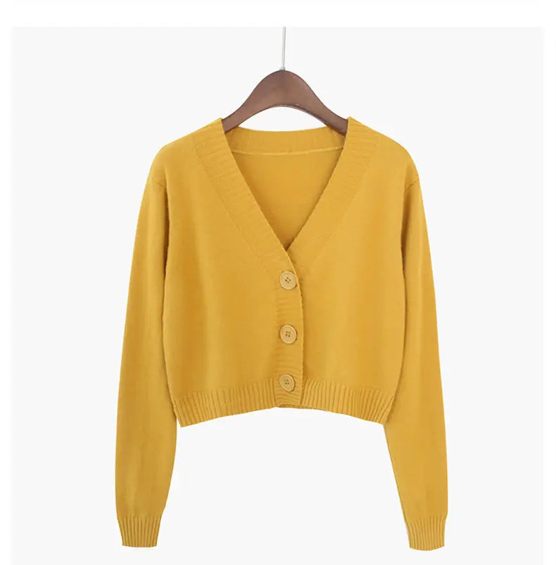 Cropped Knit Cardigan