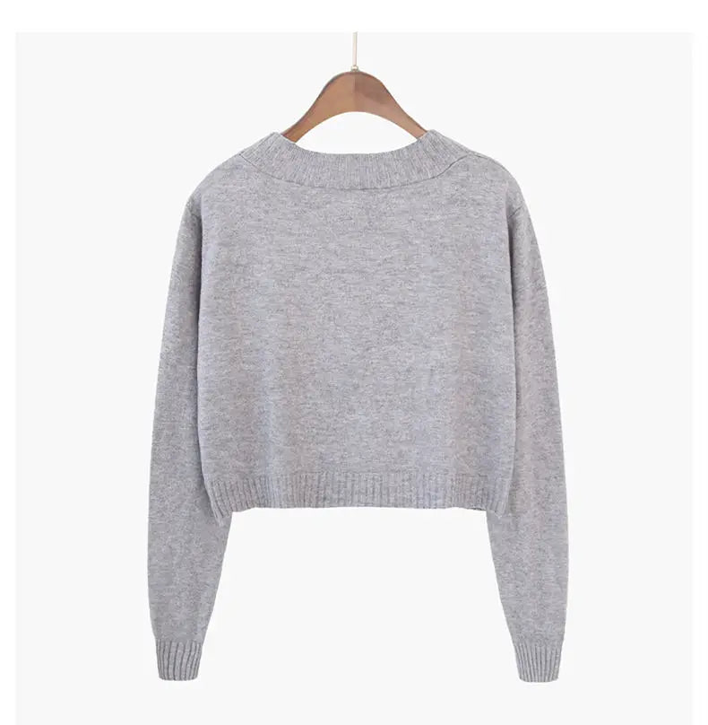 Cropped Knit Cardigan
