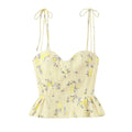 Whimsical Floral Poplin Suspender Top With Versatile Charm