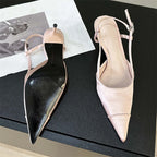Glamorous Silk Mules With Pointed Toe