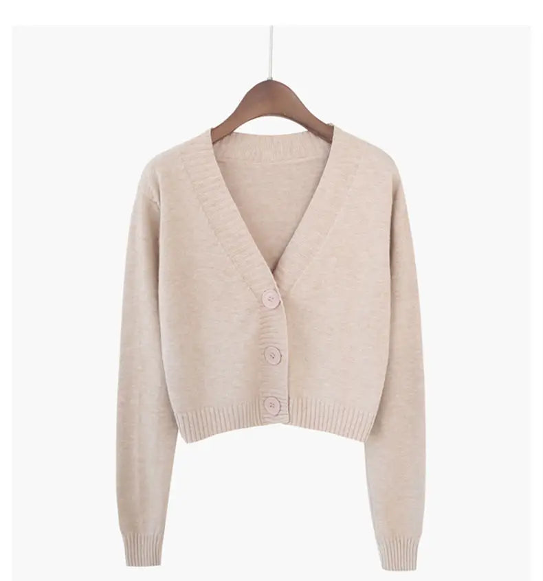 Cropped Knit Cardigan
