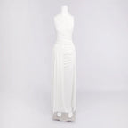 Oudina Chic Sleeveless Pleated Split Dress