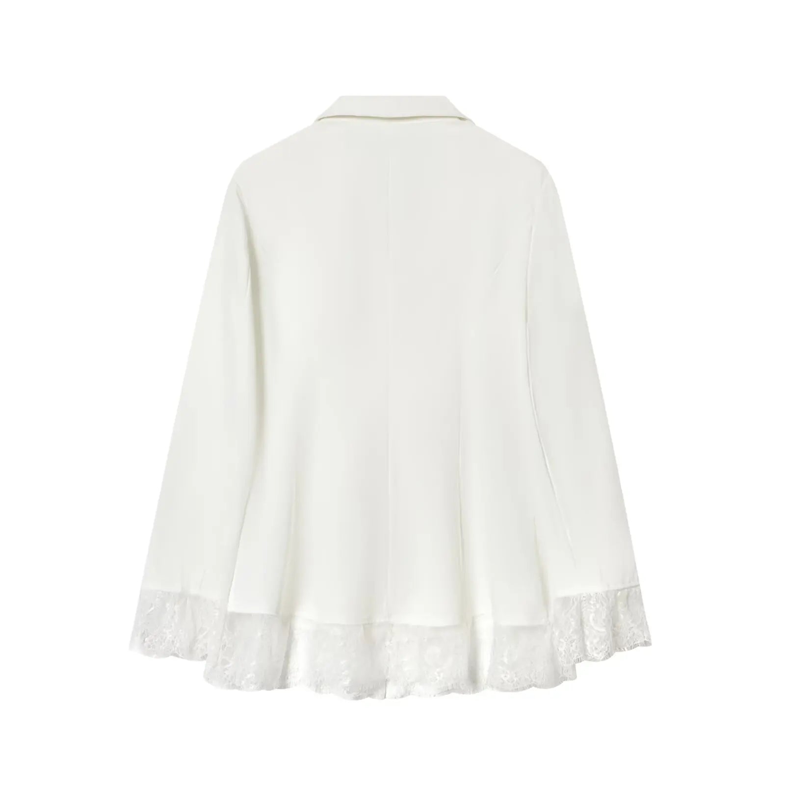 Lace Waist-Cinching Blazer Coat For Women Vintage Long Sleeve Outerwear Elegant Femme