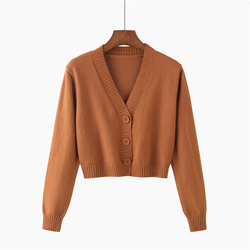 Cropped Knit Cardigan
