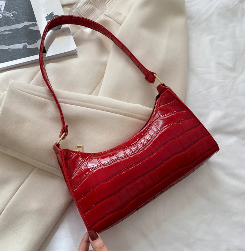 Alligator Pattern PU Leather Underarm Messenger Bag For Women