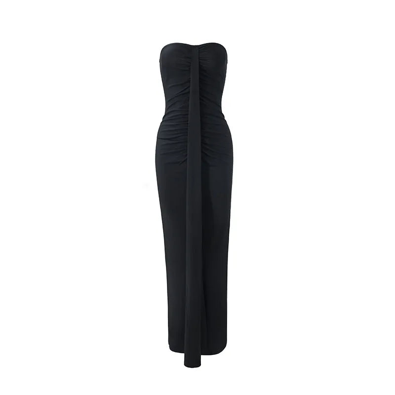 Women's Strapless Off-Shoulder Bodycon Maxi Dress