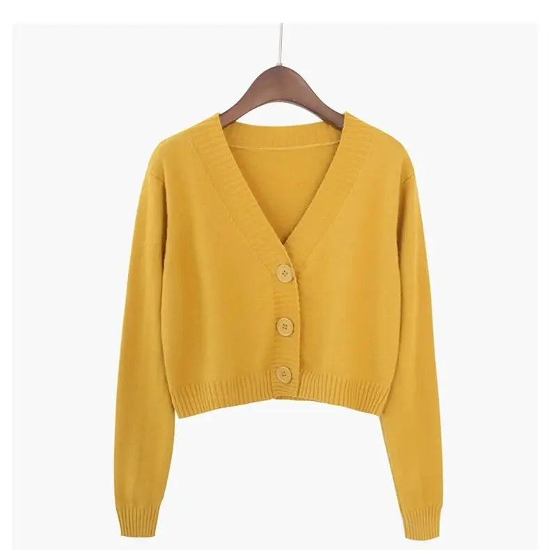 Cropped Knit Cardigan