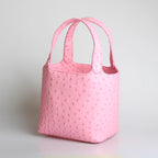 Ostrich-Pattern Bucket Bag Chic Leather Tote With Elevated Everyday Elegance