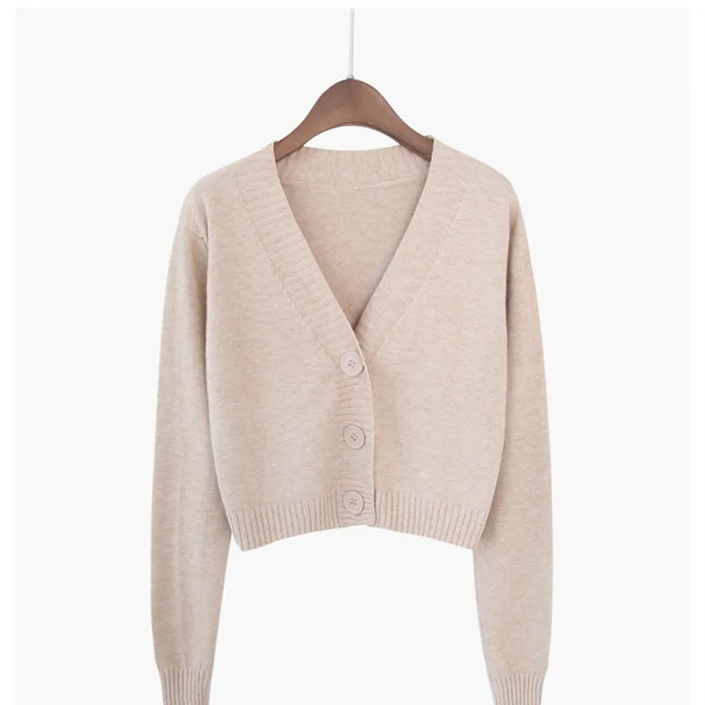 Cropped Knit Cardigan