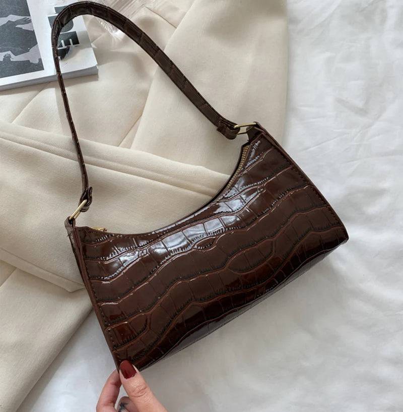Alligator Pattern PU Leather Underarm Messenger Bag For Women