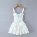 Retro Vibrant Color Block Lace Up Mini Dress