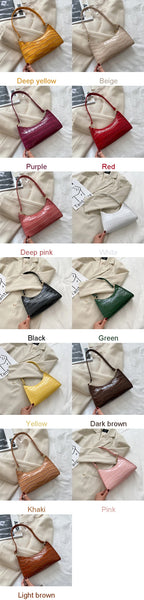 Alligator Pattern PU Leather Underarm Messenger Bag For Women