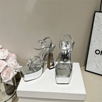 Elegant Open Toe High Heel Sandals With Belt Detail For Chic Socialite Vibe And Elevated Style