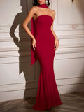 Women's Elegant Slim-Fit Strapless Pencil Party Dress